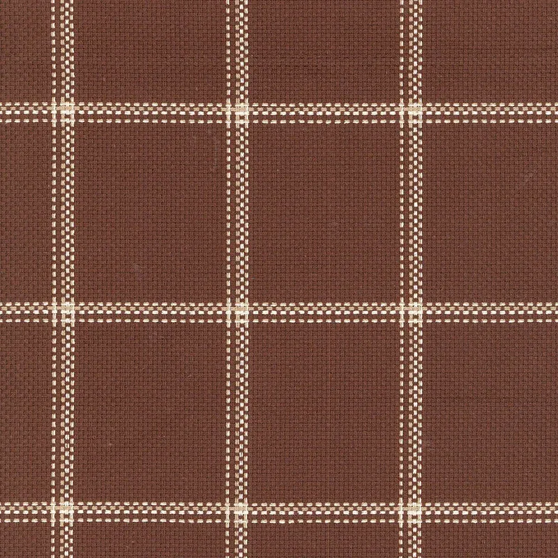 WOODLAND PLAID fabric BARK color by Schumacher