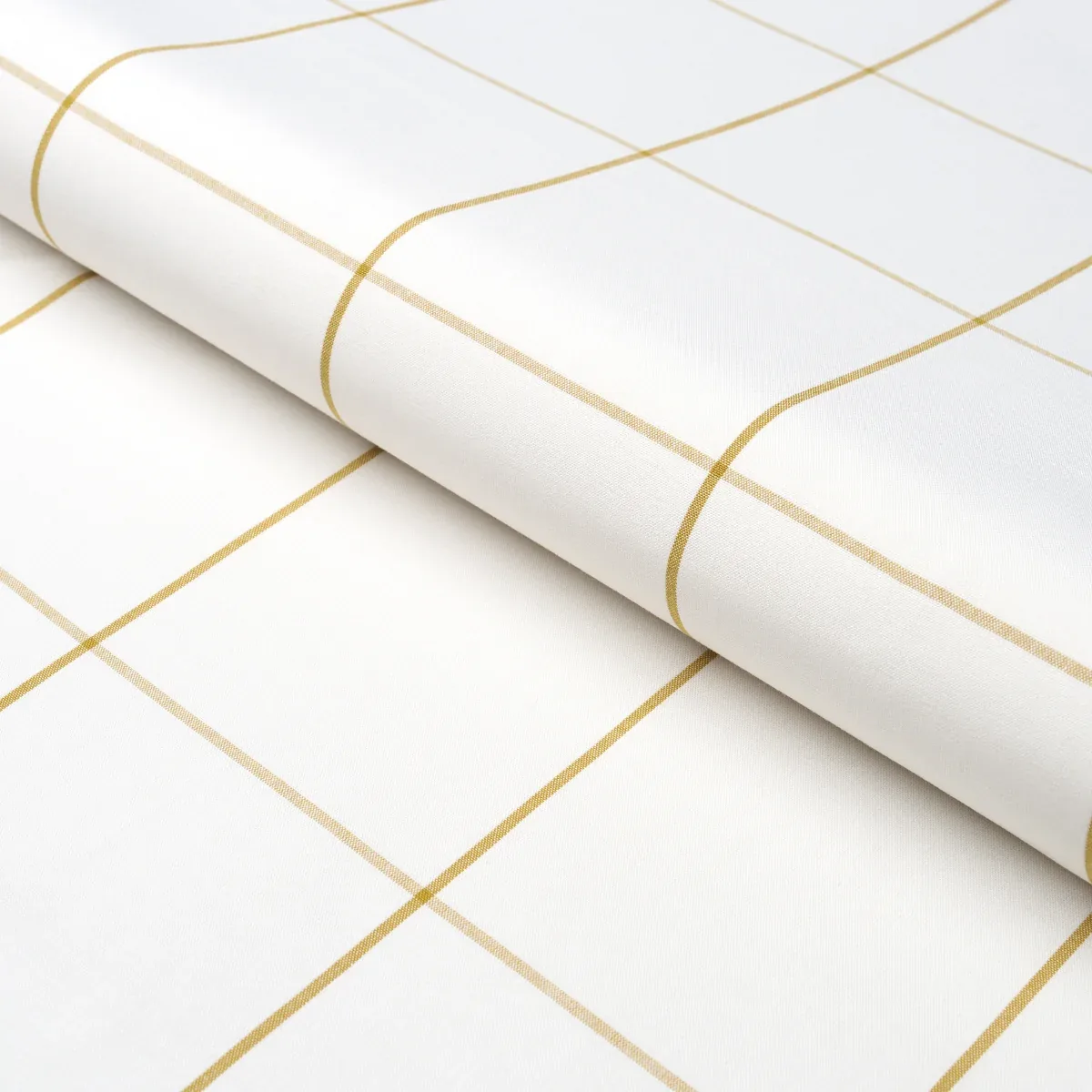 WOODMAN CHECK fabric STRAW color by Schumacher
