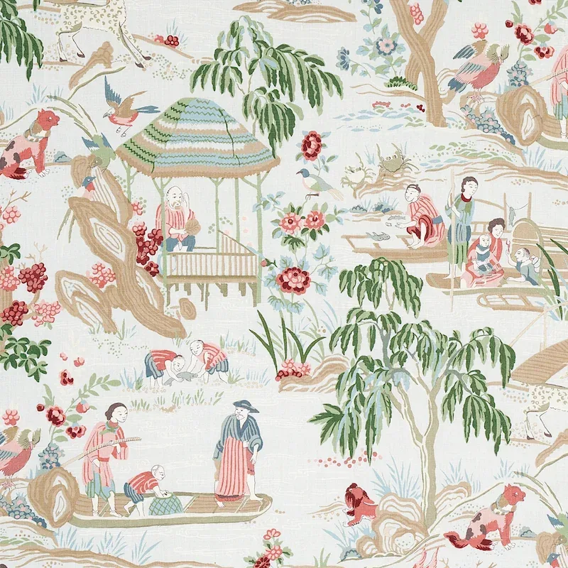 YANGTZE RIVER fabric AQUA color by Schumacher