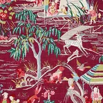 YANGTZE RIVER Fabric – AUBERGINE | Schumacher | Wallpaper Tw YANGTZE RIVER fabric AUBERGINE color by Schumacher