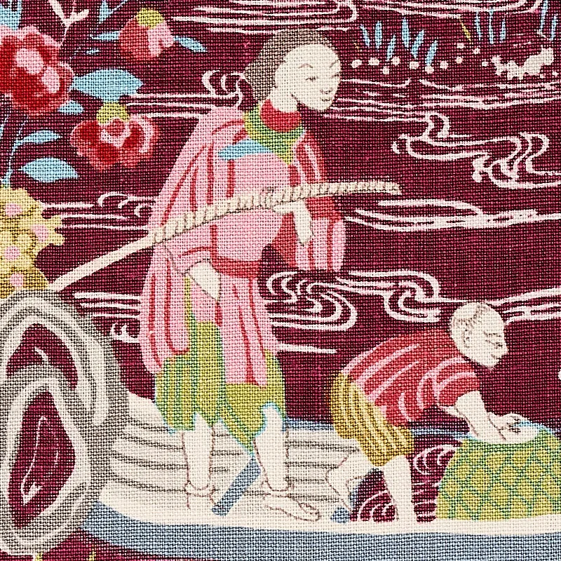 YANGTZE RIVER Fabric – AUBERGINE | Schumacher | Wallpaper Tw YANGTZE RIVER fabric AUBERGINE color by Schumacher