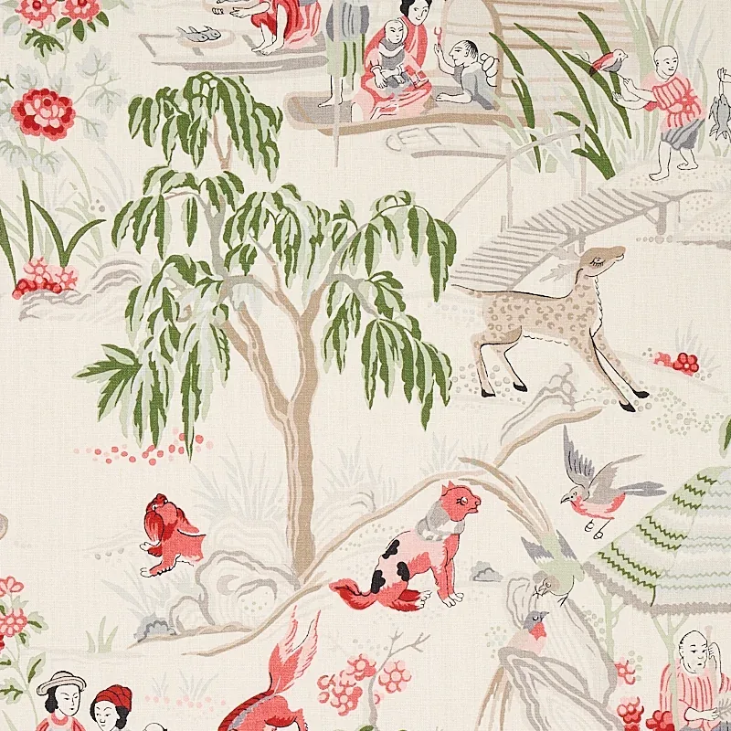 YANGTZE RIVER Fabric – IVORY | Schumacher | Wallpaper Twins YANGTZE RIVER fabric IVORY color by Schumacher