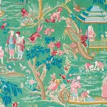 YANGTZE RIVER Fabric – JADE | Schumacher | Wallpaper Twins YANGTZE RIVER fabric JADE color by Schumacher