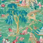 YANGTZE RIVER Fabric – JADE | Schumacher | Wallpaper Twins YANGTZE RIVER fabric JADE color by Schumacher