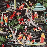 YANGTZE RIVER Fabric – ONYX | Schumacher | Wallpaper Twins YANGTZE RIVER fabric ONYX color by Schumacher