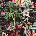 YANGTZE RIVER Fabric – ONYX | Schumacher | Wallpaper Twins YANGTZE RIVER fabric ONYX color by Schumacher