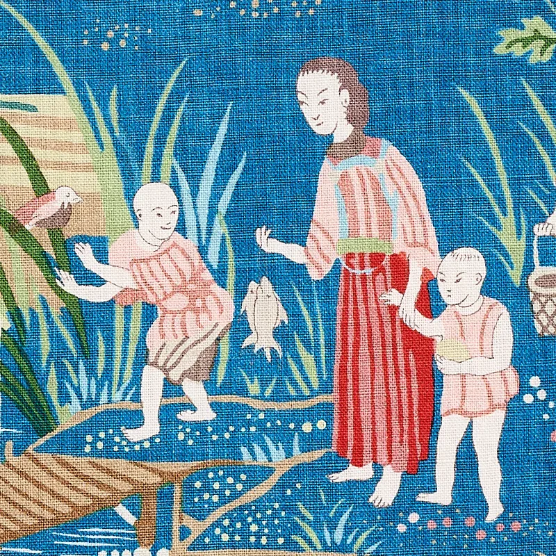 YANGTZE RIVER fabric PEACOCK color by Schumacher