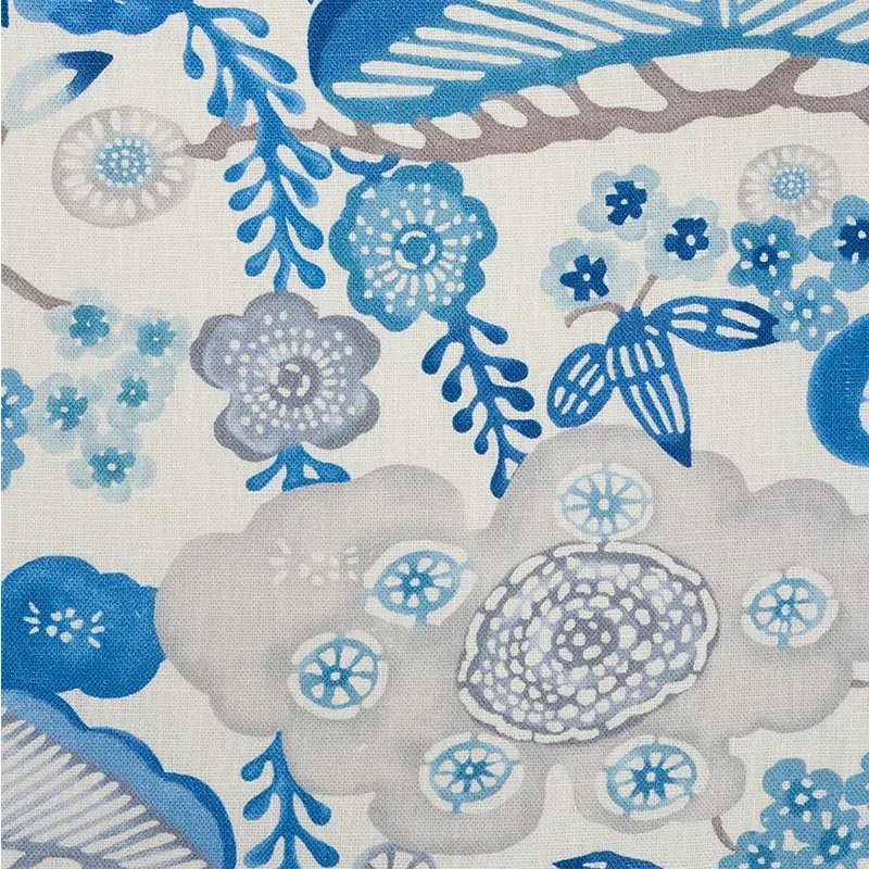 YUME Fabric – BLUE | Schumacher | Wallpaper Twins YUME fabric BLUE color by Schumacher