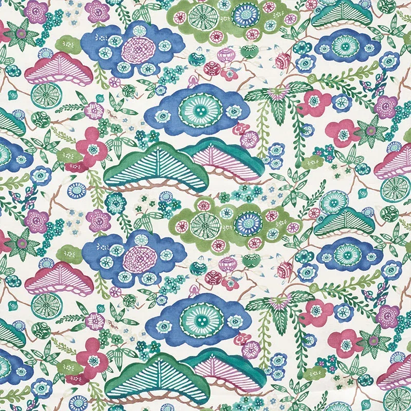 YUME fabric EMERALD color by Schumacher