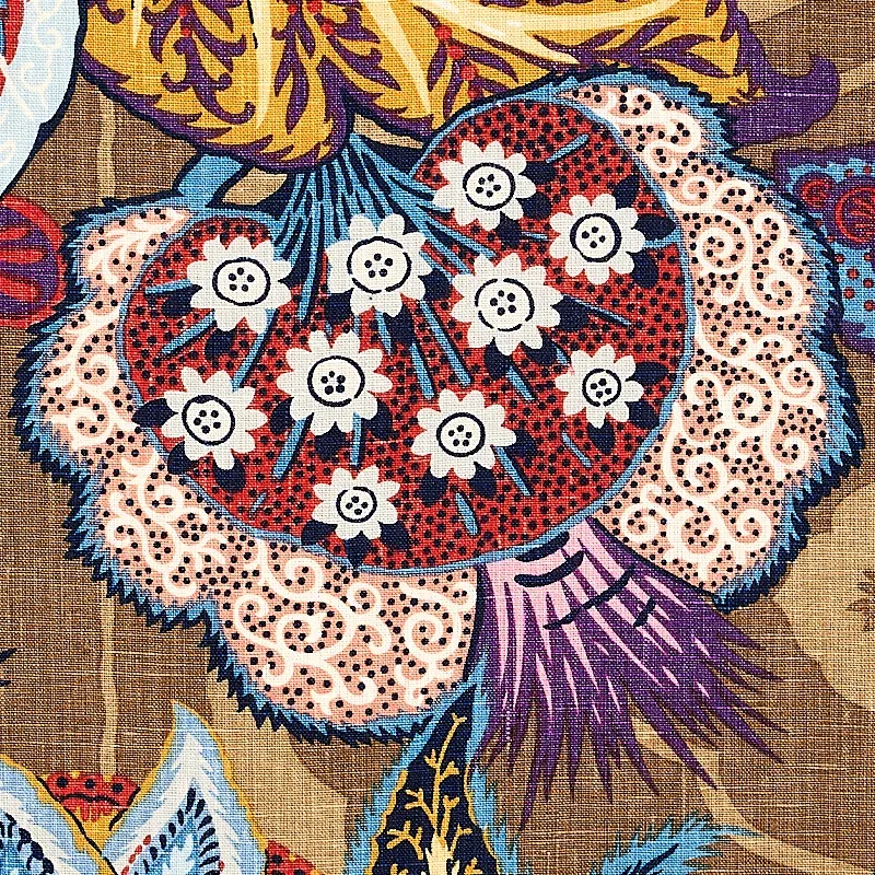 ZANZIBAR LINEN PRINT Fabric – CERULEAN | Schumacher | Wallpa ZANZIBAR LINEN PRINT fabric CERULEAN color by Schumacher