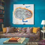 ZANZIBAR LINEN PRINT Fabric – CERULEAN | Schumacher | Wallpa ZANZIBAR LINEN PRINT fabric CERULEAN color by Schumacher