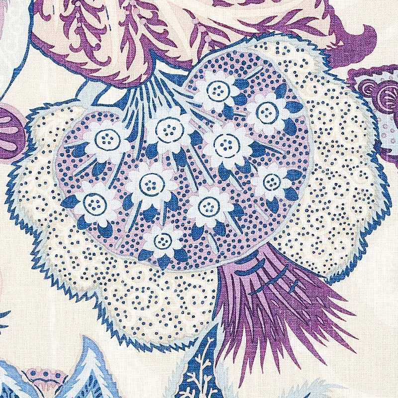 ZANZIBAR LINEN PRINT Fabric – HYACINTH | Schumacher | Wallpa ZANZIBAR LINEN PRINT fabric HYACINTH color by Schumacher