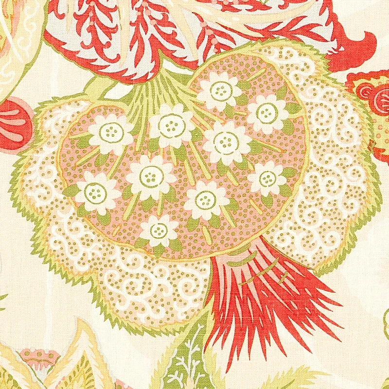 ZANZIBAR LINEN PRINT fabric MELON color by Schumacher