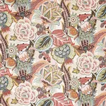 ZANZIBAR LINEN PRINT fabric PINK color by Schumacher