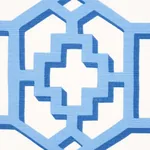 ZANZIBAR TRELLIS Fabric – BLUE | Schumacher | Wallpaper Twin ZANZIBAR TRELLIS fabric BLUE color by Schumacher
