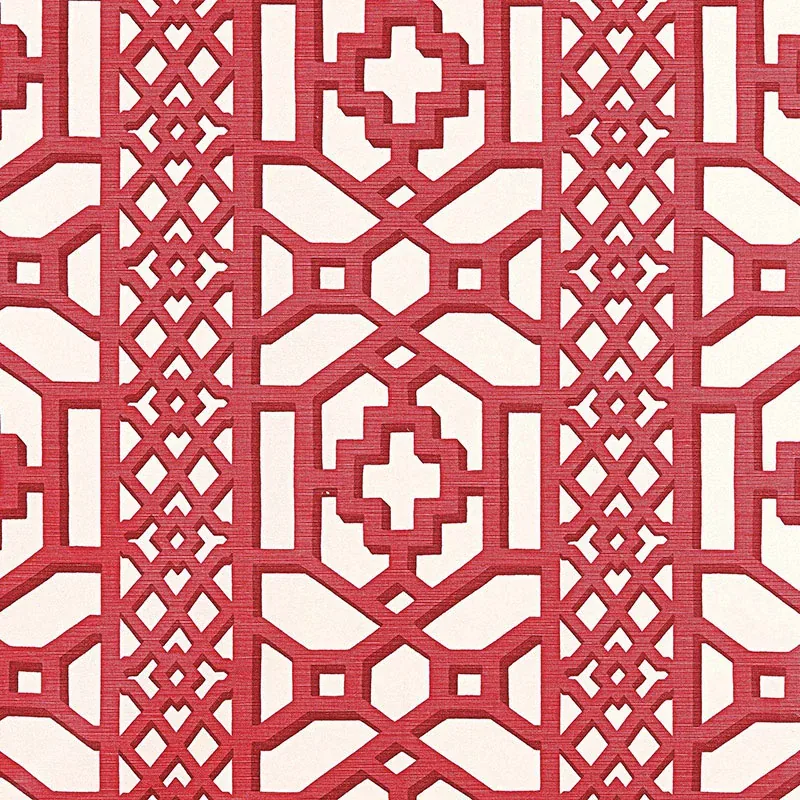 ZANZIBAR TRELLIS CHINTZ fabric LACQUER color by Schumacher