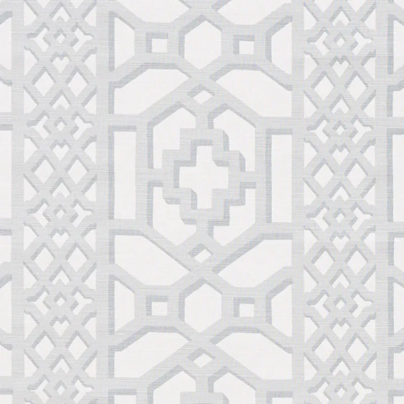 ZANZIBAR TRELLIS MATTE fabric CLOUD color by Schumacher