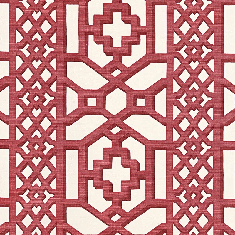 ZANZIBAR TRELLIS MATTE fabric LACQUER color by Schumacher