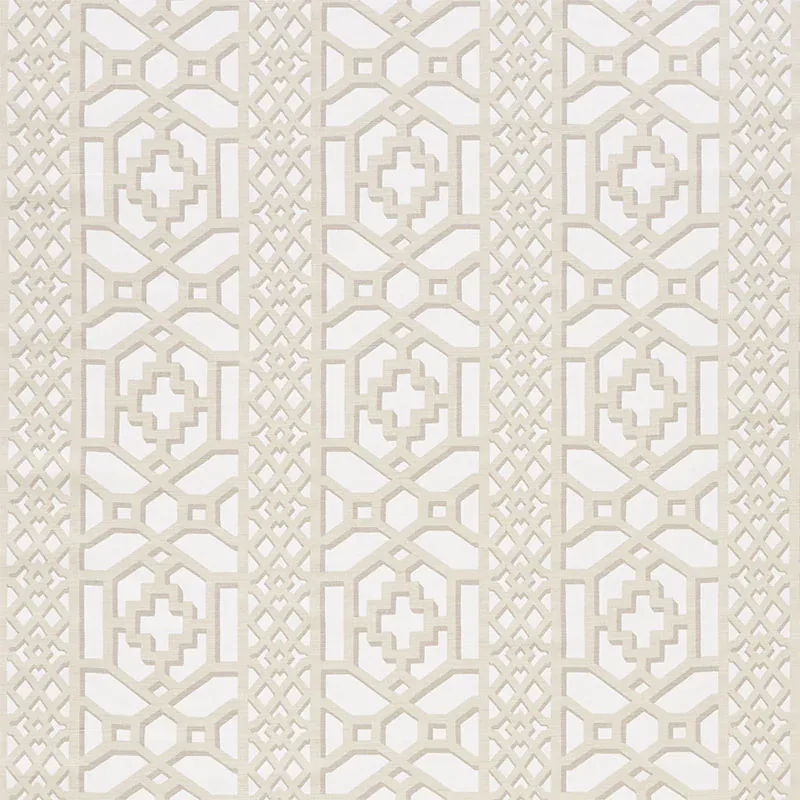 ZANZIBAR TRELLIS MATTE Fabric – SAND | Schumacher | Wallpape ZANZIBAR TRELLIS MATTE fabric SAND color by Schumacher