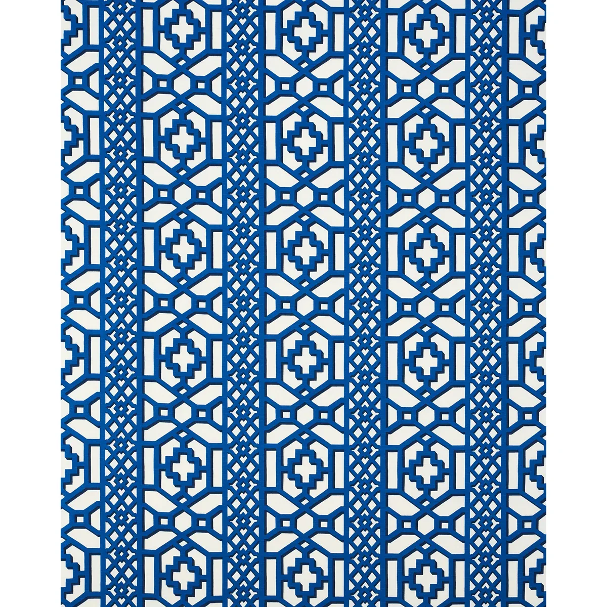 ZANZIBAR TRELLIS Fabric – NAVY | Schumacher | Wallpaper Twin ZANZIBAR TRELLIS fabric NAVY color by Schumacher