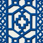 ZANZIBAR TRELLIS Fabric – NAVY | Schumacher | Wallpaper Twin ZANZIBAR TRELLIS fabric NAVY color by Schumacher