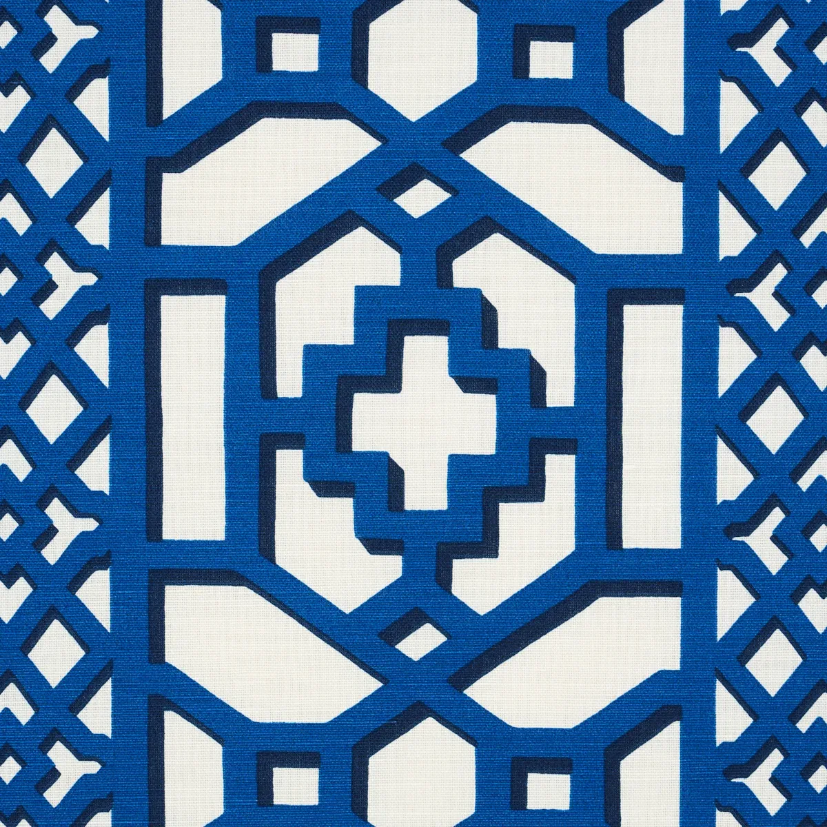 ZANZIBAR TRELLIS Fabric – NAVY | Schumacher | Wallpaper Twin ZANZIBAR TRELLIS fabric NAVY color by Schumacher
