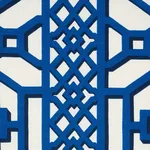 ZANZIBAR TRELLIS Fabric – NAVY | Schumacher | Wallpaper Twin ZANZIBAR TRELLIS fabric NAVY color by Schumacher