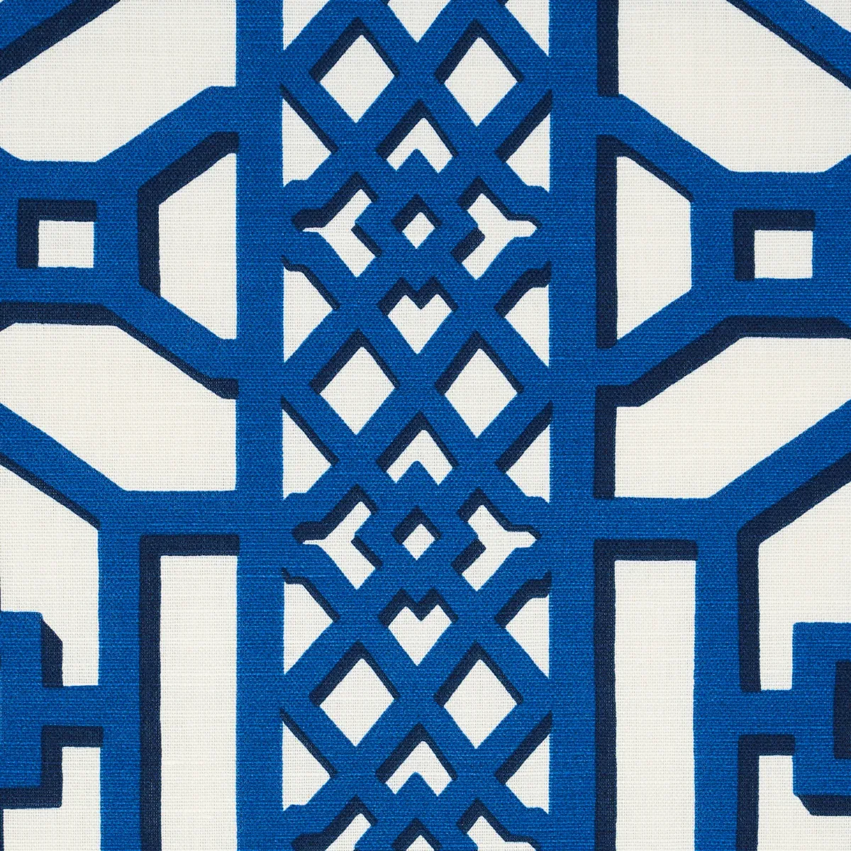 ZANZIBAR TRELLIS Fabric – NAVY | Schumacher | Wallpaper Twin ZANZIBAR TRELLIS fabric NAVY color by Schumacher