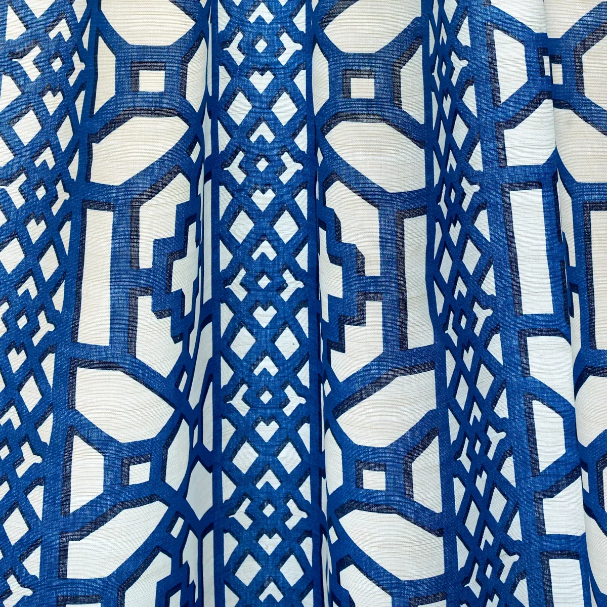ZANZIBAR TRELLIS Fabric – NAVY | Schumacher | Wallpaper Twin ZANZIBAR TRELLIS fabric NAVY color by Schumacher