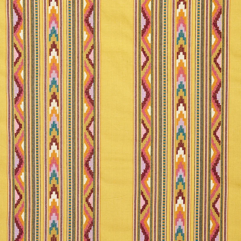 ZARZUELA STRIPE EMBROIDERY fabric SAFFRON color by Schumacher