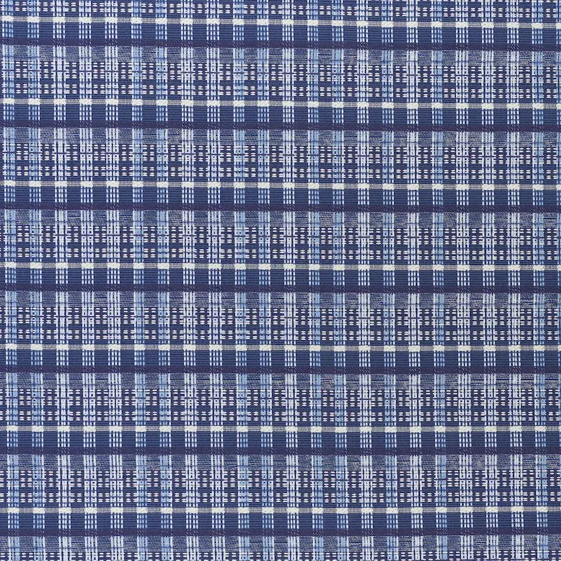 ZEALAND CHECK Fabric – DENIM | Schumacher | Wallpaper Twins ZEALAND CHECK fabric DENIM color by Schumacher