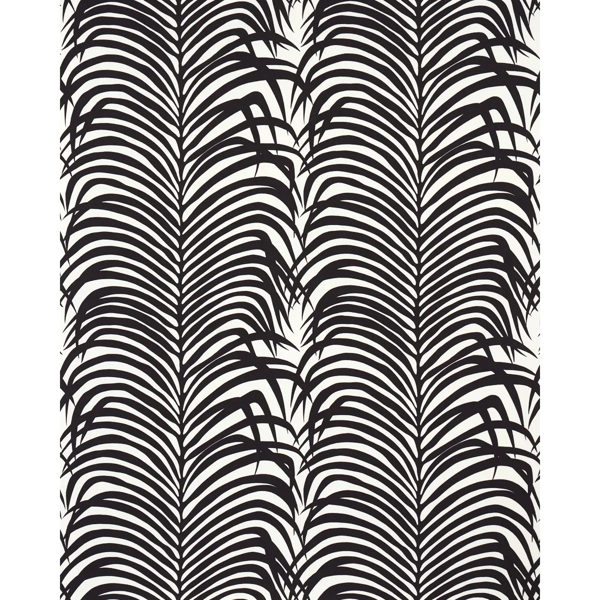 ZEBRA PALM fabric EBONY color by Schumacher