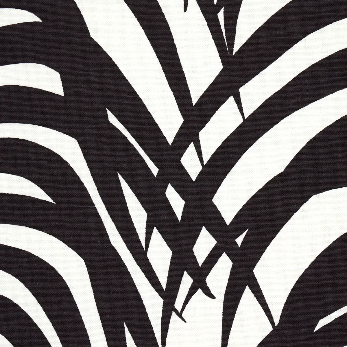 ZEBRA PALM fabric EBONY color by Schumacher