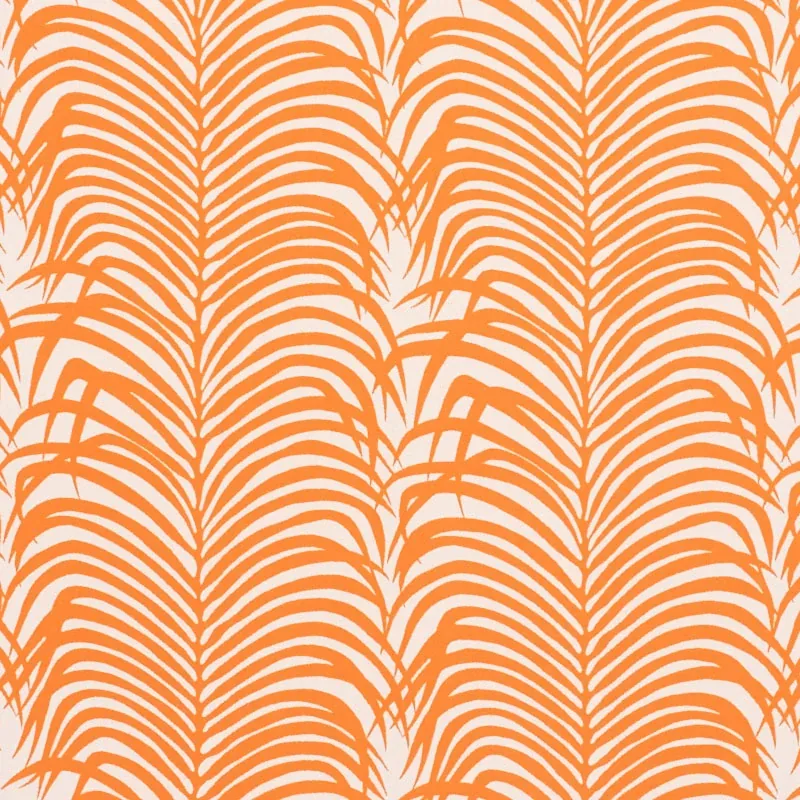 ZEBRA PALM INDOOR/OUTDOOR fabric ORANGE color by Schumacher