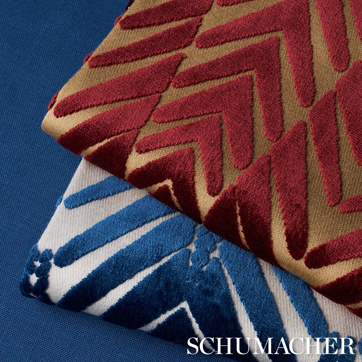 ZEBRA VELVET Fabric – SILVER BLUE | Schumacher | Wallpaper T ZEBRA VELVET fabric SILVER BLUE color by Schumacher