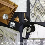 ZELDA STRIPE Fabric – PLATINUM | Schumacher | Wallpaper Twin ZELDA STRIPE fabric PLATINUM color by Schumacher