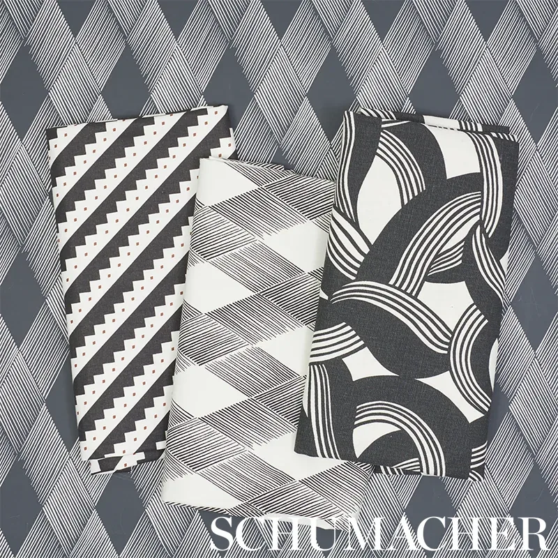 ZEPPELIN Fabric – BLACK | Schumacher | Wallpaper Twins ZEPPELIN fabric BLACK color by Schumacher