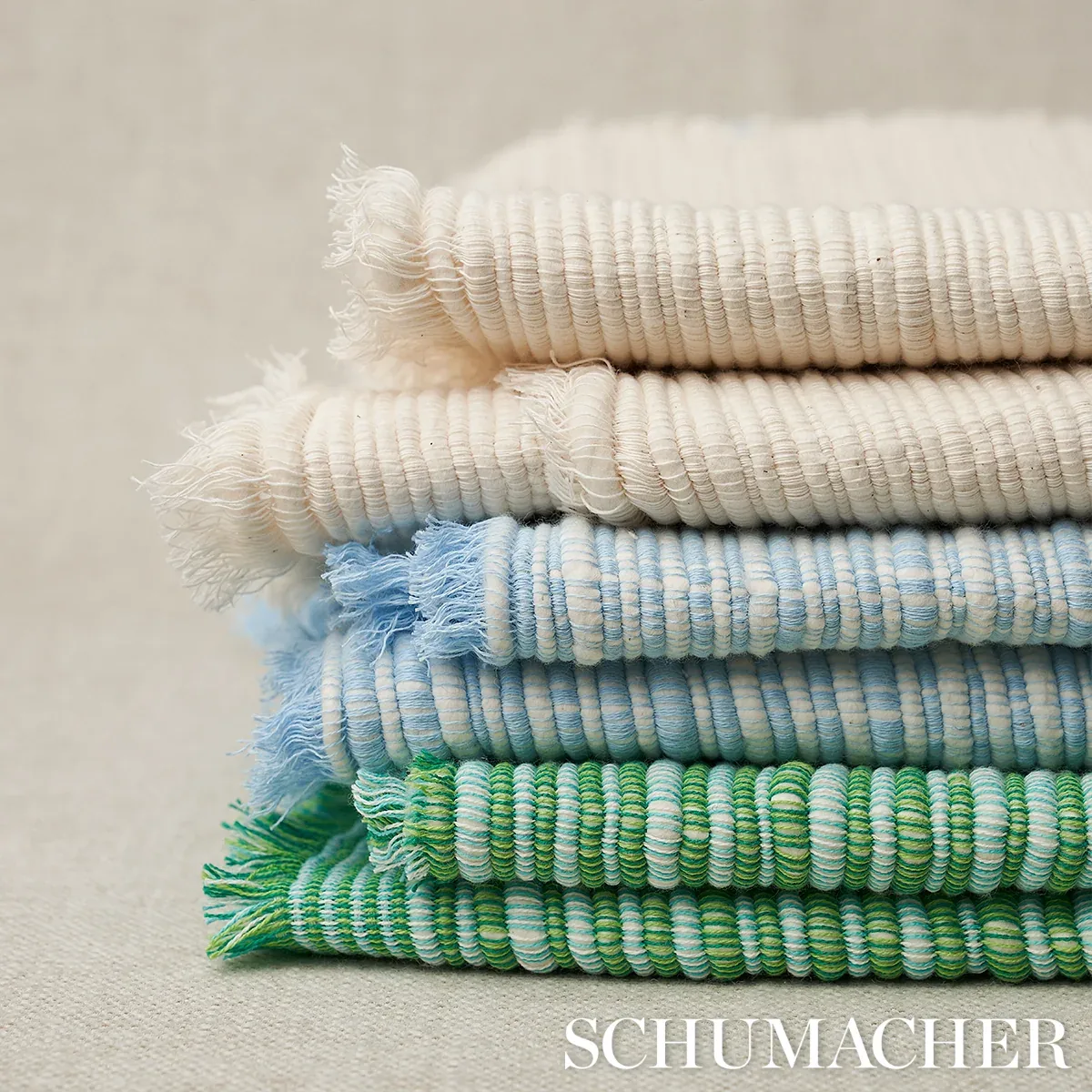 ZETA HANDWOVEN TEXTURE fabric GREEN color by Schumacher