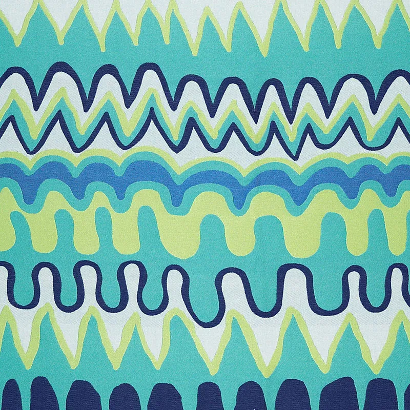 ZIG ZAG WEAVE INDOOR/OUTDOOR fabric LAGUNA color by Schumacher