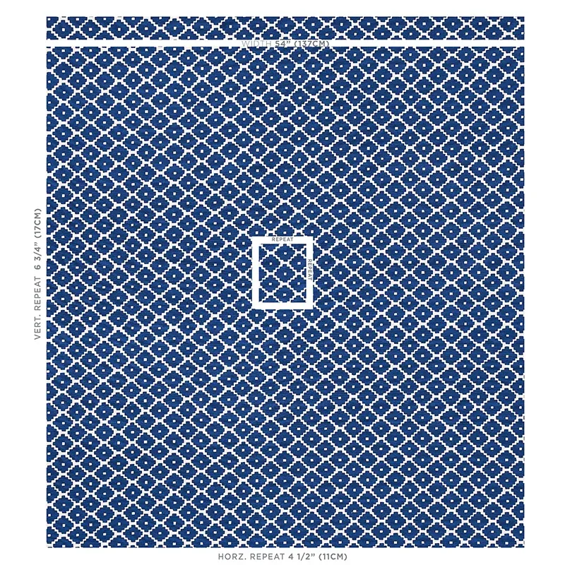 ZIGGURAT fabric BLUE color by Schumacher