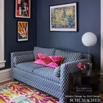 ZIGGURAT fabric CHARCOAL color by Schumacher