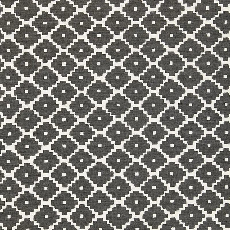 ZIGGURAT fabric CHARCOAL color by Schumacher