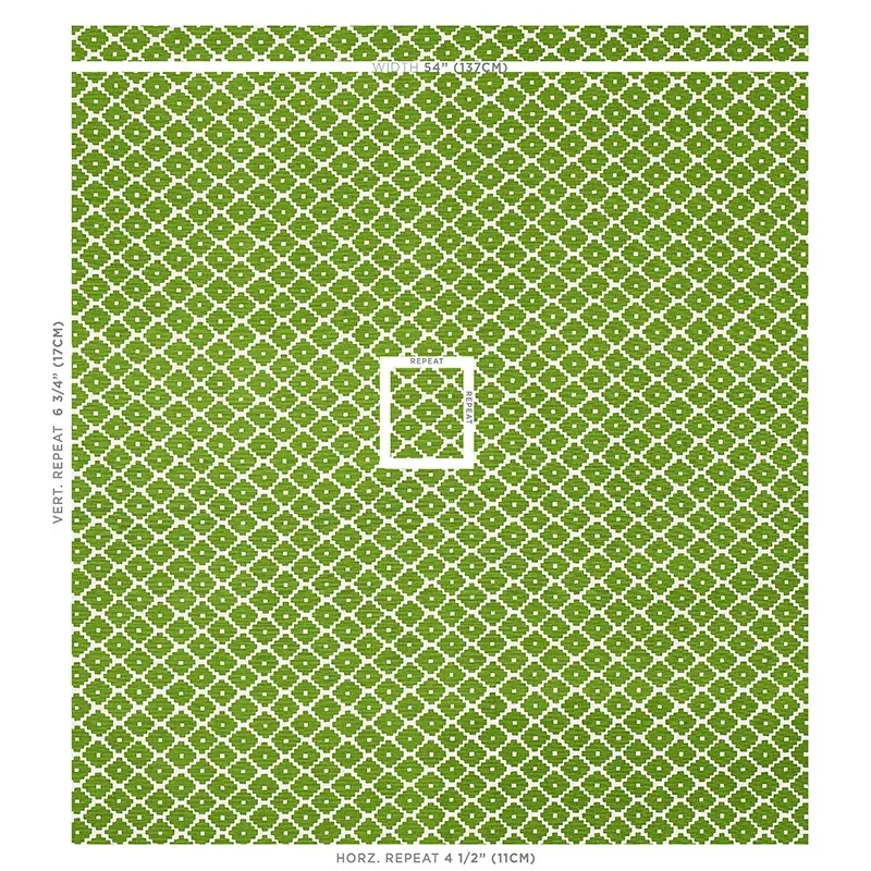 ZIGGURAT fabric GREEN color by Schumacher