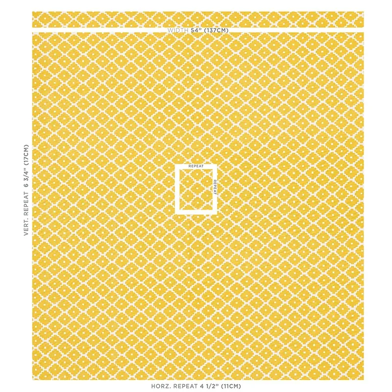 ZIGGURAT fabric YELLOW color by Schumacher