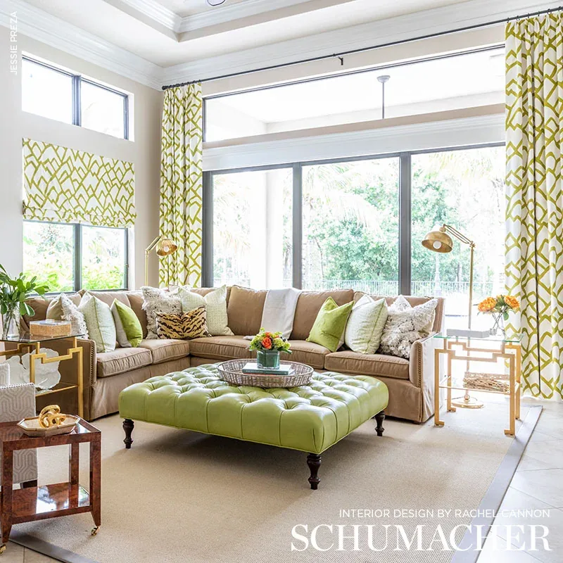 ZIMBA Fabric – SOFT CHARTREUSE | Schumacher | Wallpaper Twin ZIMBA fabric SOFT CHARTREUSE color by Schumacher