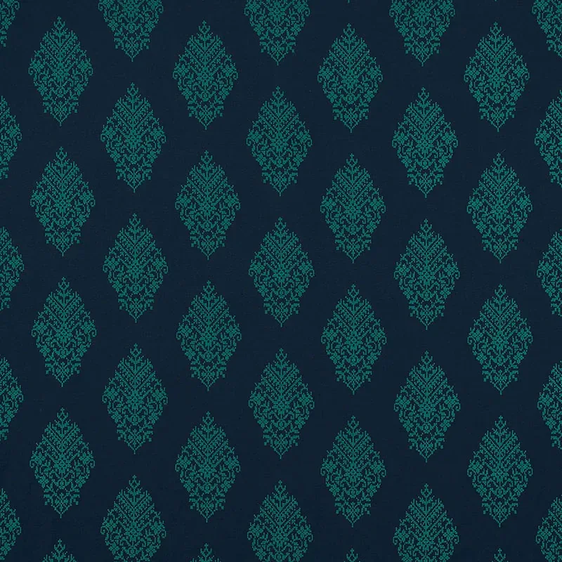 ZINDA EMBROIDERY fabric AEGEAN color by Schumacher