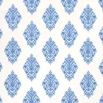 ZINDA EMBROIDERY Fabric – BLUE ON IVORY | Schumacher | Wallp ZINDA EMBROIDERY fabric BLUE ON IVORY color by Schumacher