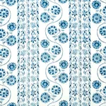 ZINNIA HANDMADE PRINT Fabric – BLUE | Schumacher | Wallpaper ZINNIA HANDMADE PRINT fabric BLUE color by Schumacher