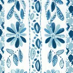 ZINNIA HANDMADE PRINT Fabric – BLUE | Schumacher | Wallpaper ZINNIA HANDMADE PRINT fabric BLUE color by Schumacher