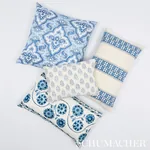 ZINNIA HANDMADE PRINT Fabric – BLUE | Schumacher | Wallpaper ZINNIA HANDMADE PRINT fabric BLUE color by Schumacher